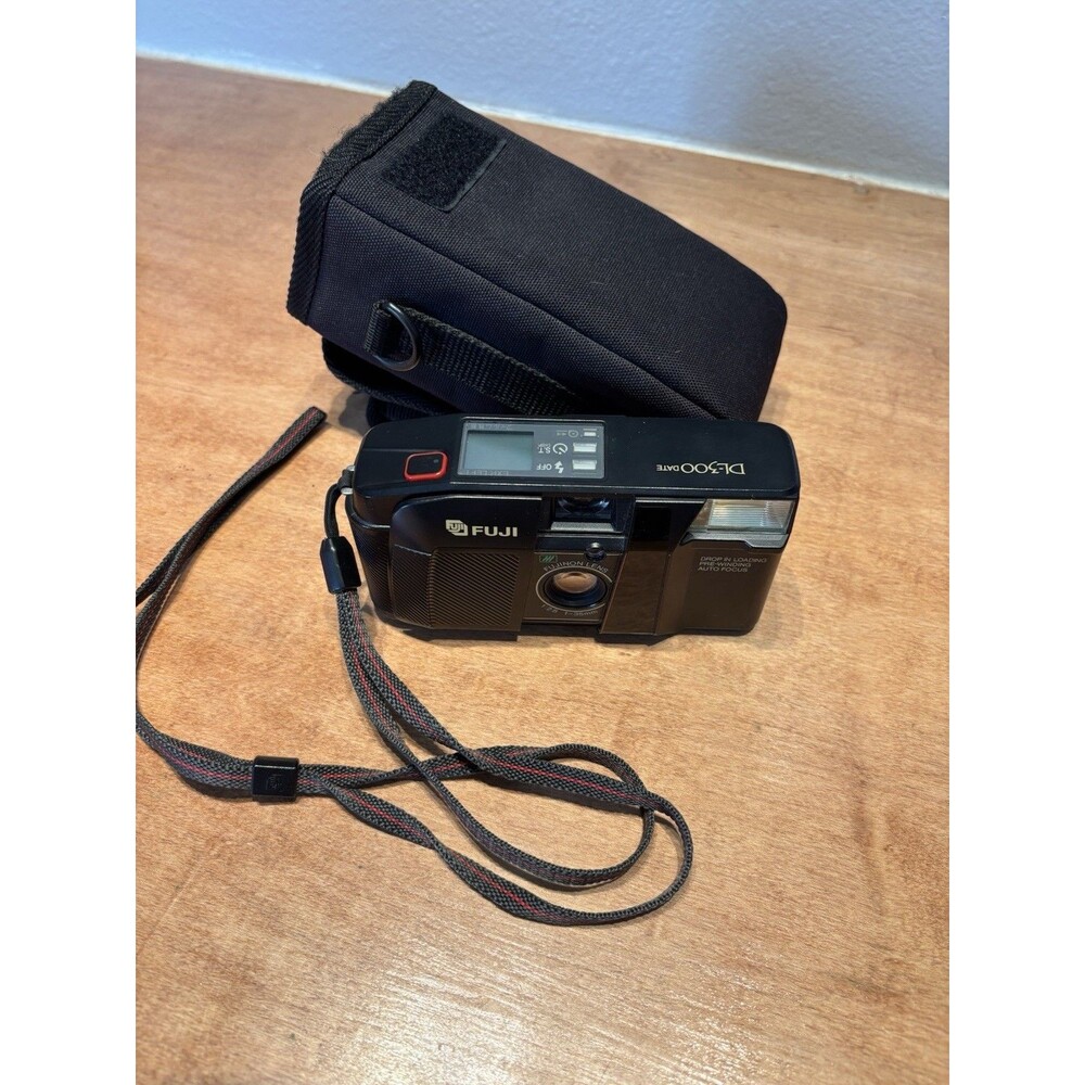Fuji DL-300 Date Compact Black 35mm Point and Shoot Film Camera